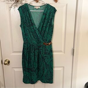 Michael Kors Emerald Green Wrap Mini Dress
